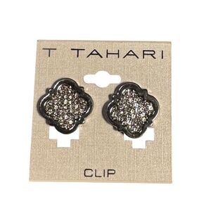 T Tahari Metallic Clip Earrings